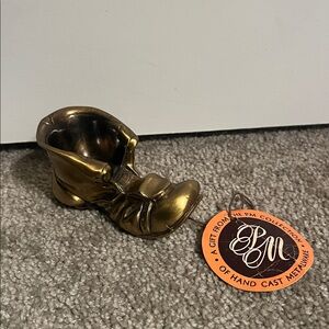 Vintage Brass Golden Hobo Old Shoe Paperweight Philadelphia Manufacturing